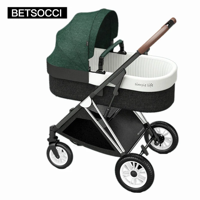 BETSOCCI Baby stroller 2 in 1 can sit, recline and lightly fold two-way high landscape newborn child stroller free shipping