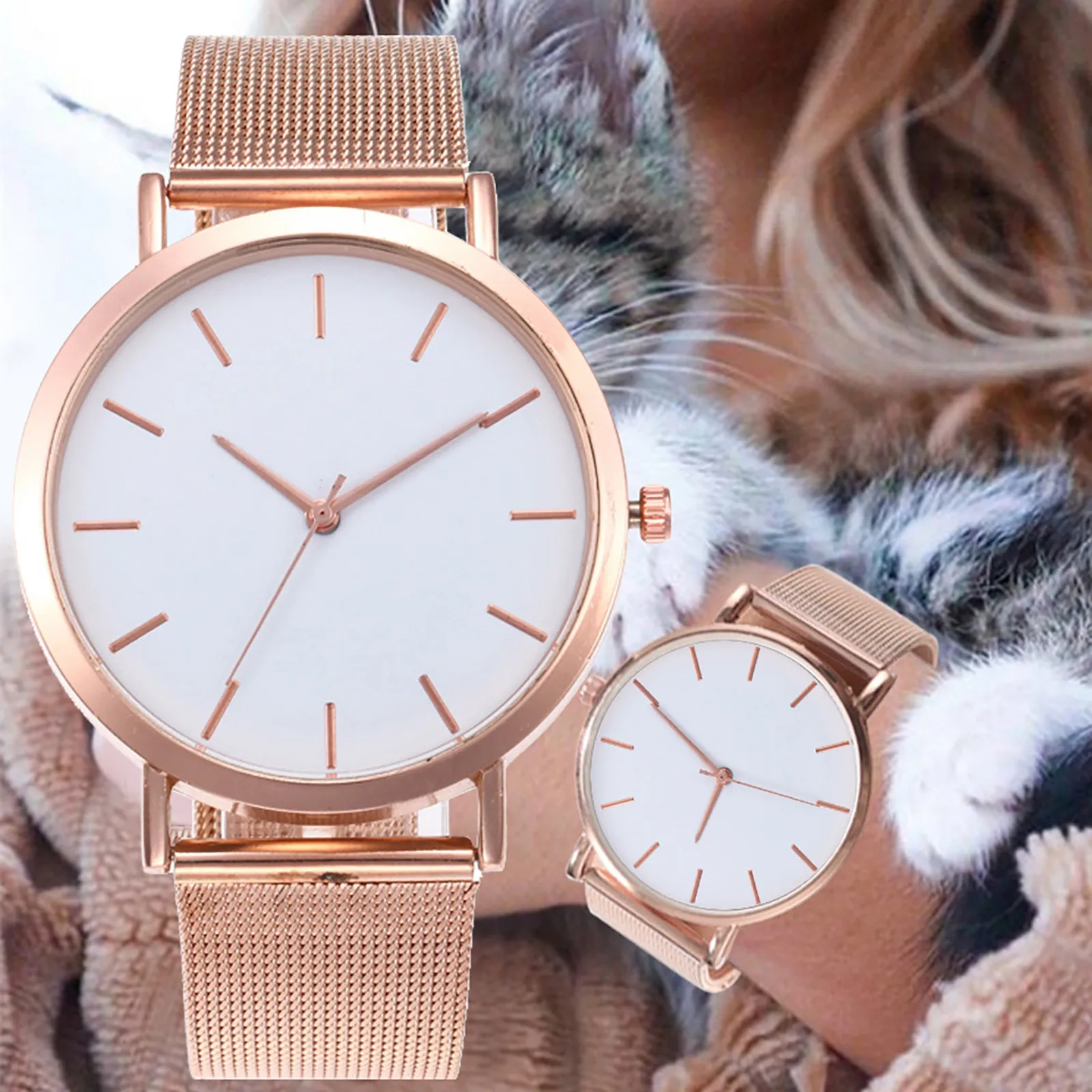 

Luxury Fashionable HOT Exquisite Mesh Steel Belt Retro Strap Scale dial Retro Quartz Ladies Watch reloj mujer elegante S1