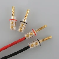 4pcspack 4mm gold plated bfa banana transparent cover audio banana plug for speaker cable without box