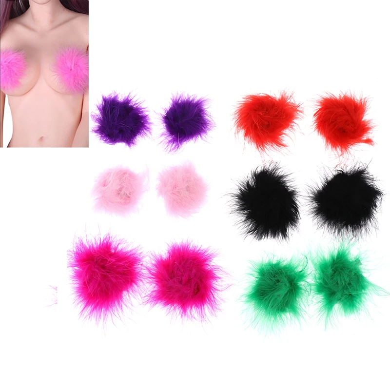 

1 Pairs Sexy Feather Women Lingerie Breast Bra Nipple Cover Pasties Stickers Petals Breast Pads 7 Colors Intimates Accessories