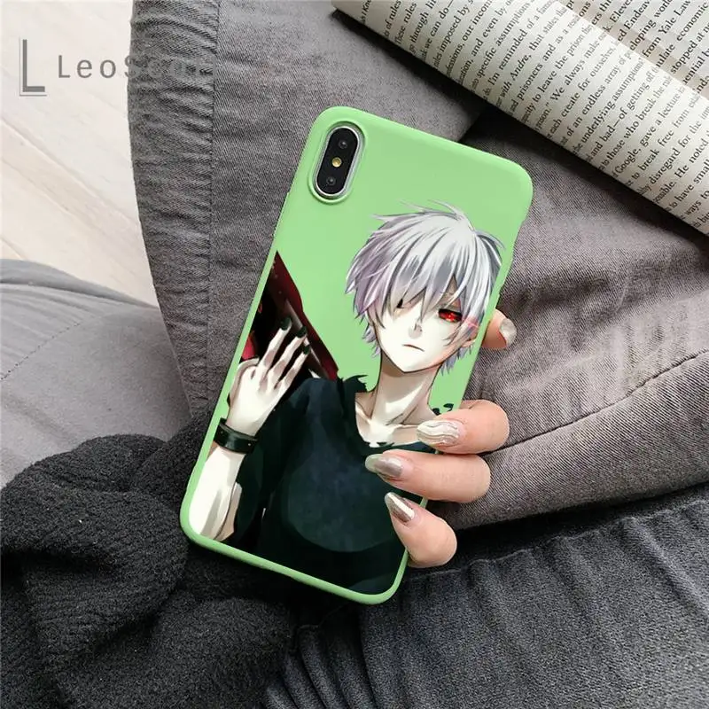 

Tokyo Ghoul Trendy Anime Phone Case Green Color for iPhone 11 12 Mini Pro MAX . If you choose other models, please leave message