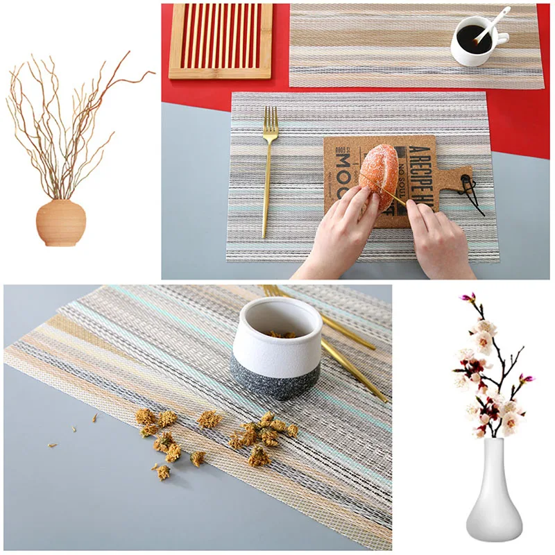 4/6 шт. ПВХ салфетки теплоизоляция обеденный Коврики на стол масл доказательство