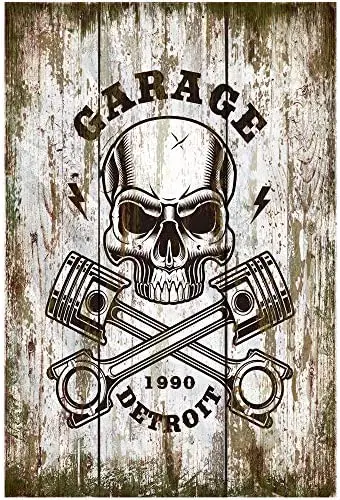 

Horror Skull Bar Bistro Retro Wall Decoration Metal Tin Sign Home Living Room Decoration Metal Plate 8x12 or 12x16 Inches