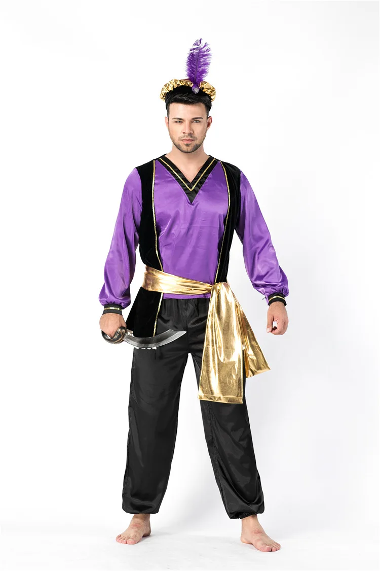 MSemis Kids Boys Arabian Prince Costumes Cap Sleeves Waistcoat with Pants for Halloween Cosplay Fancy Holiday Parties Dress Up |