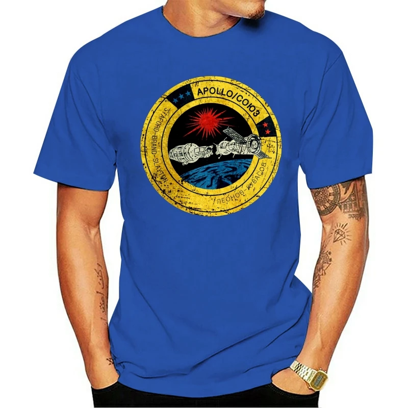 Футболка с эмблемой V01 для России grayyyy62133P Apollo Soyuz Винтажная летняя мужская