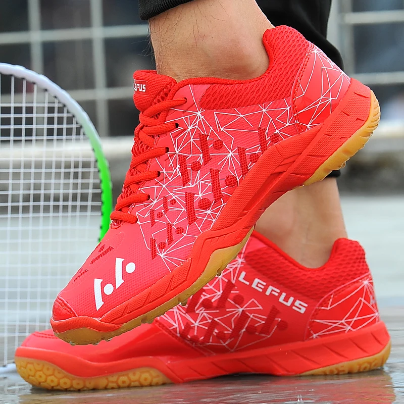 

Mens Badmintons Shoes Red Blue Anti Slip Badminton Sneakers Breathable Tennis Shoes Men Light Weight Tennis Sneakers Couples