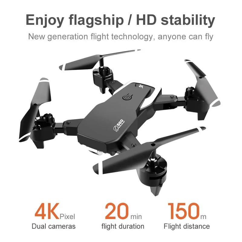 2020 S60 Дрон 4k широкоугольная камера Wi Fi fpv двойная Радиоуправляемый квадрокоптер