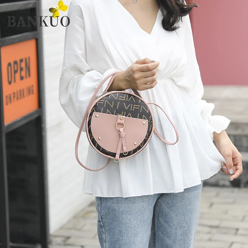 

BANKUO Handbag Totes Vintage Printing Messenger-Bags for Women PU Leather Crossbody Bags Lady Small Purse Fashion Clutch X294
