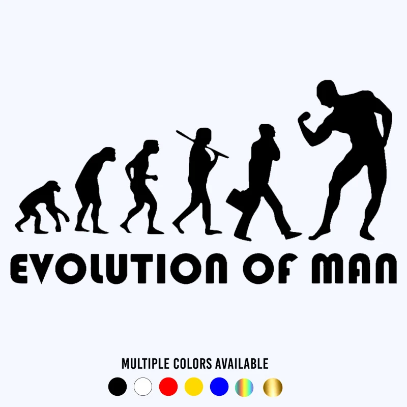 

CK20217# Various Sizes Vinyl Decal Evolution of Man Bodybuilder Car Sticker Waterproof Stickers on Truck Bumper Rear Window