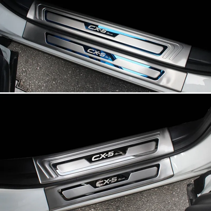 

High-quality Stainless Steel Door Sill Car door pedal decoration protection board Car For Mazda CX-5 CX5 2017-2020 Car Styling