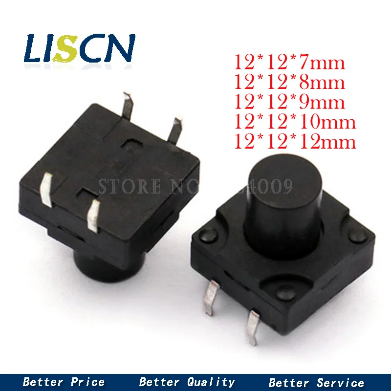 

10 шт. водонепроницаемый тактный переключатель 12*12*7*8*9*10*12 мм пылезащитный ключ DIP 4PIN 12*12*7 мм 12*12*8 мм 12*12*12*12*12 мм Переключатель