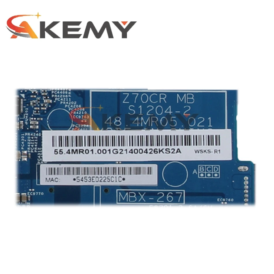 

Akemy MBX-267 48.4MR05.021 A1892056A For SONY SVE17 SVE171 SVE1711F1EW Laptop motherboard HM70 DDR3 Free CPU