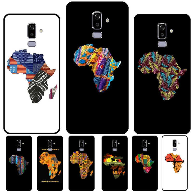 Map of Africa African Fabrics For Samsung Galaxy A3 A5 J1 J3 J5 J7 2016 2017 J4 J6 A6 A8 Plus A7 A9 J8 2018 Phone Case