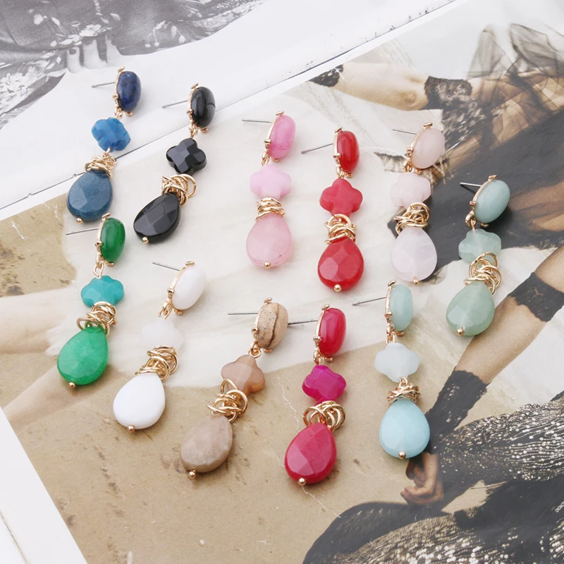 Серьги NeeFu WoFu из натурального камня серьги-подвески с пресноводным жемчугом