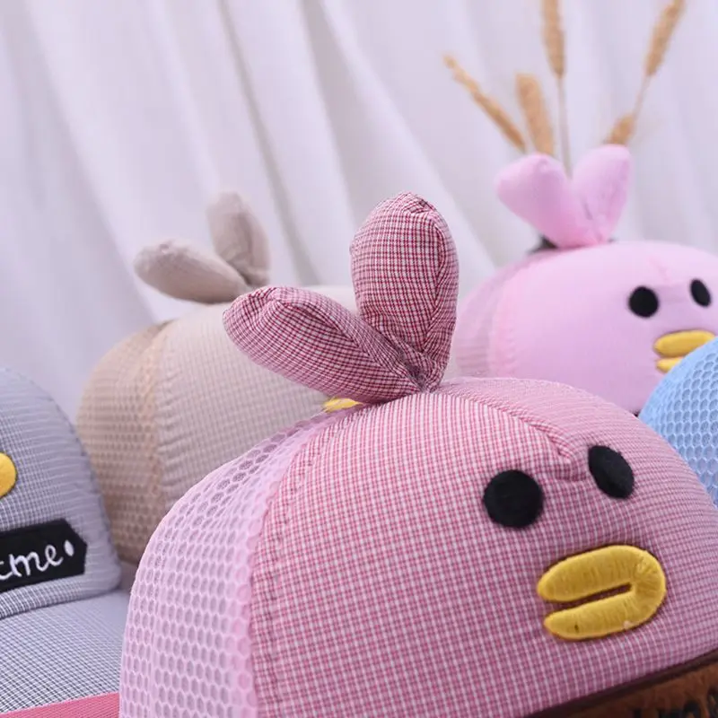 Детская летняя Милая бейсбольная кепка с вышитым рисунком утки сетчатая