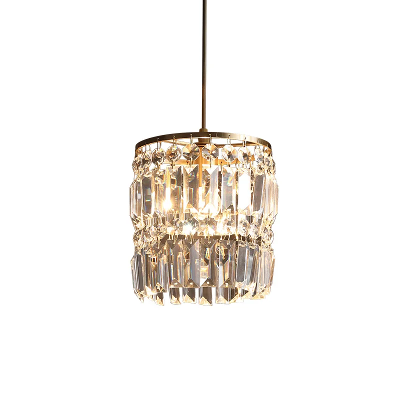 

ZISIZ Crystal Chandelier Dining Room Bar Table Aisle Lamp Personality Three Head Modern Light Luxury Lamps Restaurant Light