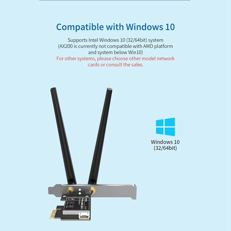 

3000Mbps Dual Band 2.4G/5G AX200 Wifi Adapter Bluetooth 5.0 Network Card 802.11Ax for Desktop PC