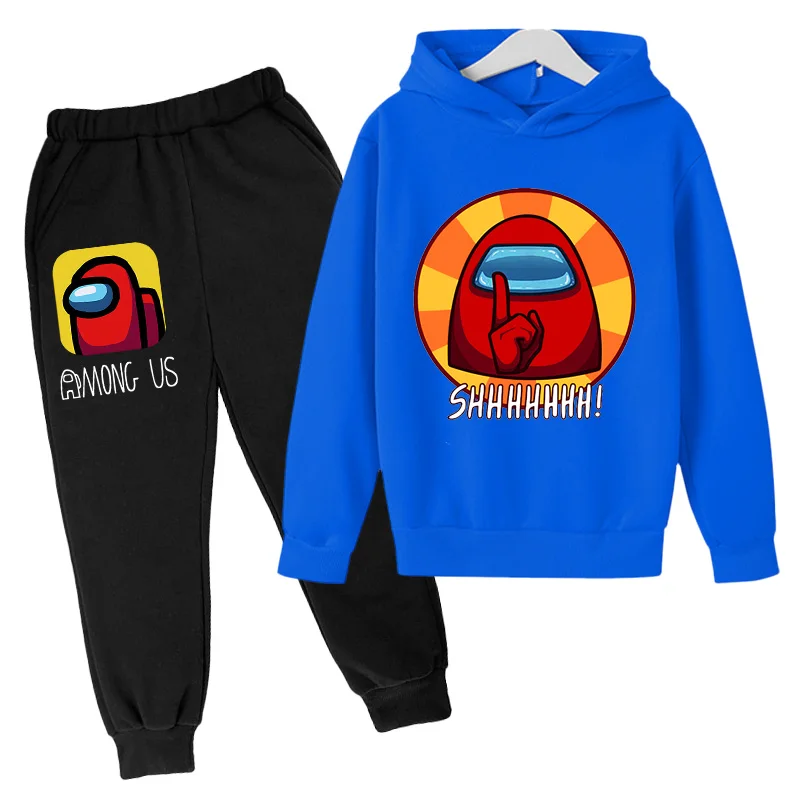 

2-piece Children Outdoor Baby Girl Clothes Suit Hoodie Top Trousers Suit 4-14T Print New Little Girl Cartoon Spring and Autumn