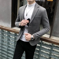 british style men keep winter slim fit woolen cloth coatmale high quality solid color business suit jacketsman blazers s 3xl
