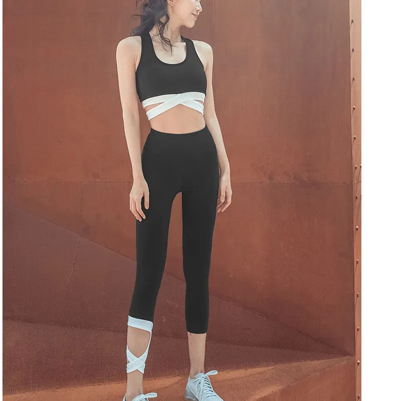 Женские комплекты из 2 предметов жилет бюстгальтер Длинные трусики для бега