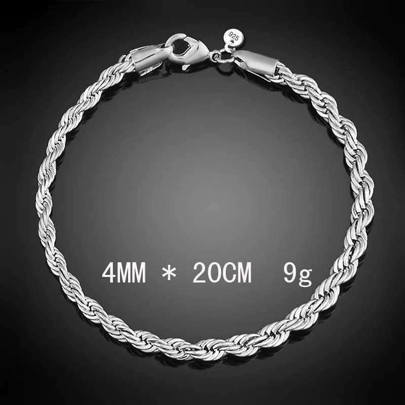05 4MM Высококачественный браслет женский мужской серебряный золотой цвет модный браслет Шарм браслет-цепочка змея личность хип-хоп ювелирные изделия - Окраска металла: 05 4MM