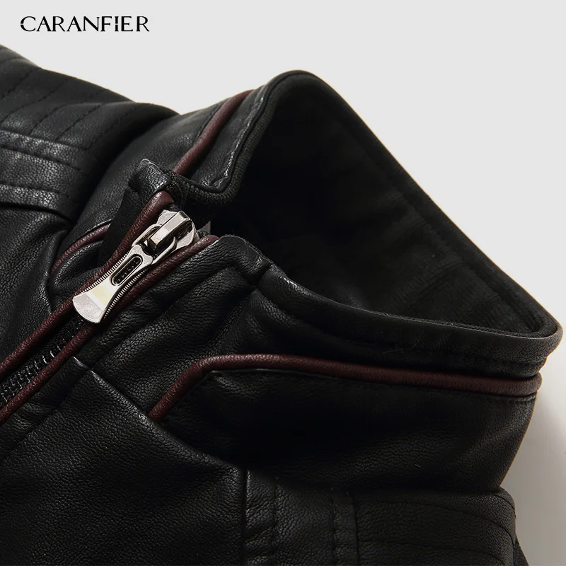 CARANFIER Killer мотоциклетная кожаная куртка мужская зимняя флисовая подкладка теплая верхняя одежда пальто из искусственной кожи мужские размеры 5XL jaqueta de couro