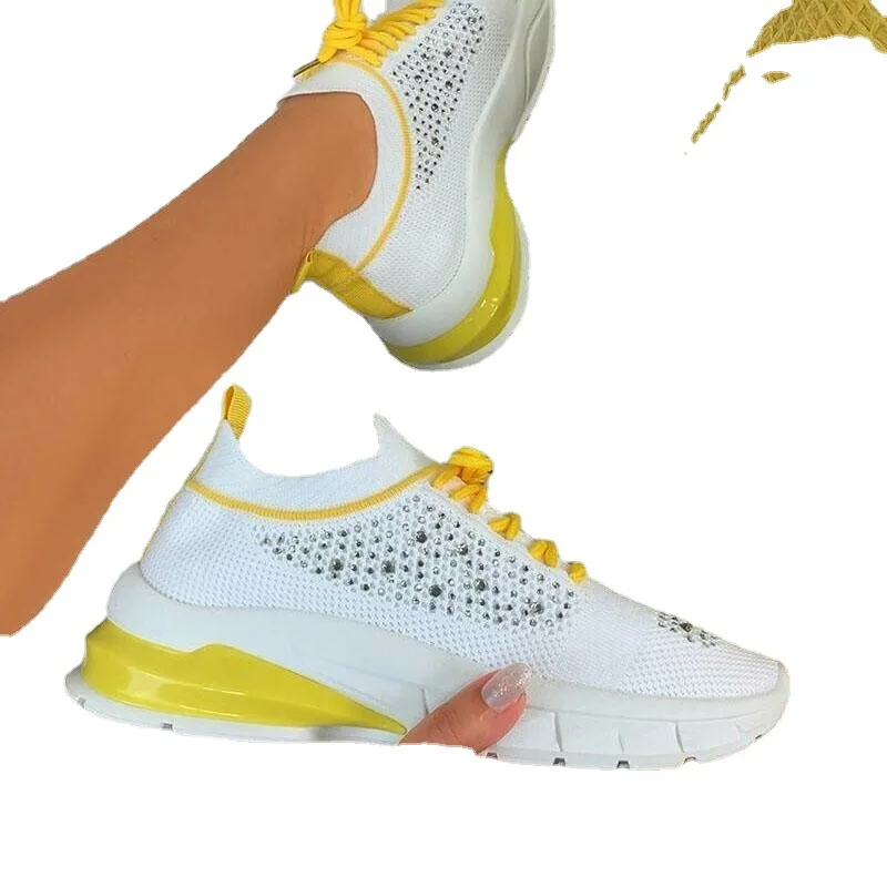 

Spring/summer 2021 Amazon's new fly-woven water drill casual large-size sneakers women European and American mesh casual shoes