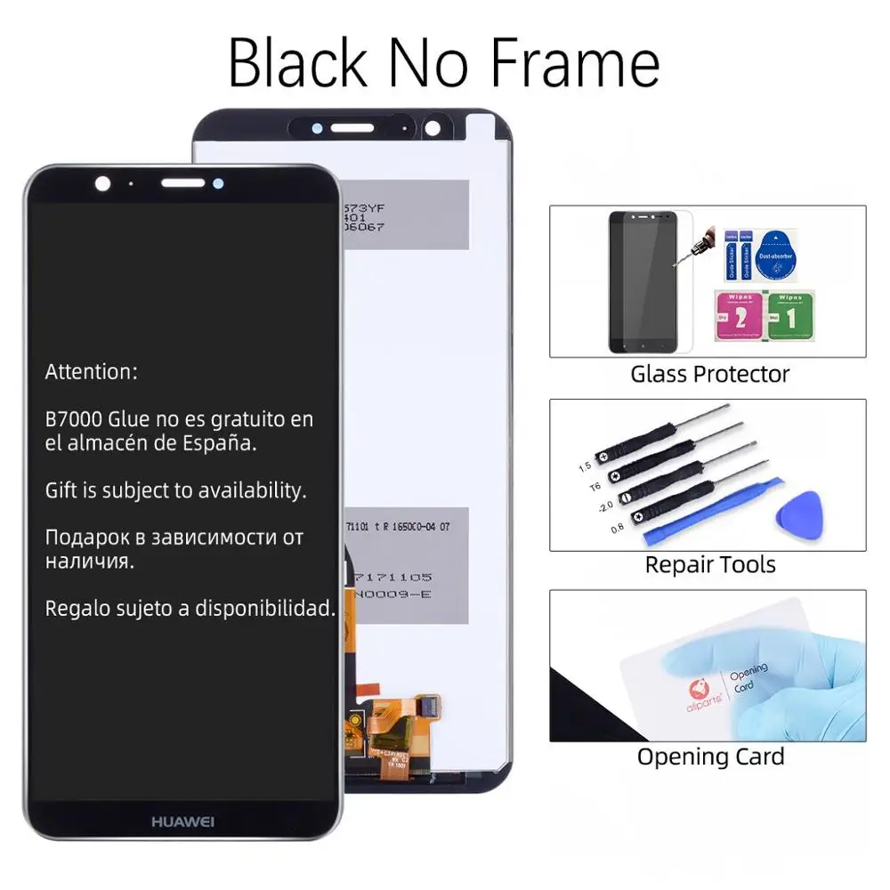 Экран для HUAWEI P Smart LCD в сборе с тачскрином на рамке черный белый синий золото FIG LX1 FIG-LX1 FIG-LX3 - Цвет: Black No Frame