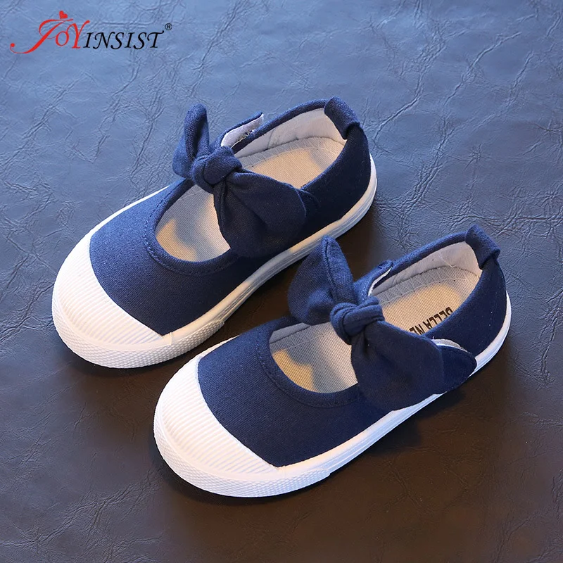 

Spring Autumn Children Canvas Casual Shoes Kids Lovely Bow Flat Heels Shoes Girls Princess Solid Color Sneakers KidsSports Shoes