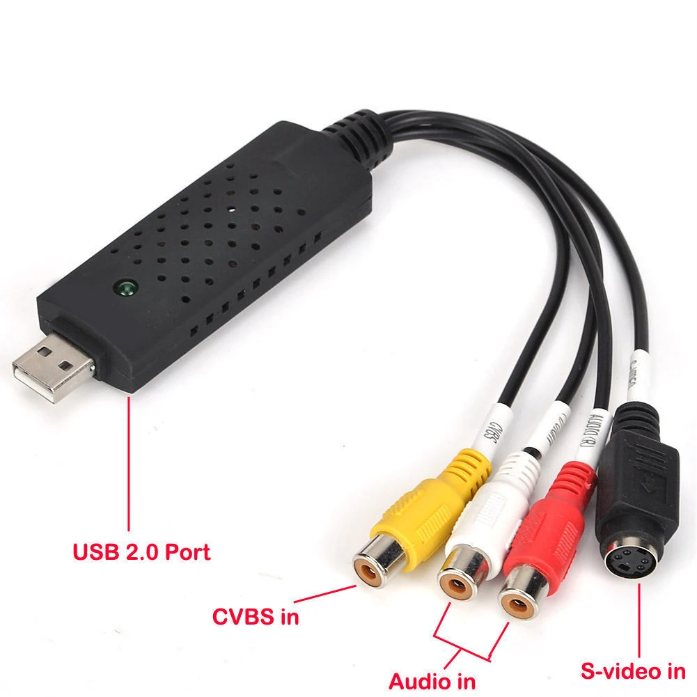 

USB Video Capture Card Adapter TV DVD VHS Captura de v deo Card Audio AV for Computer/CCTV Camera USB 2.0