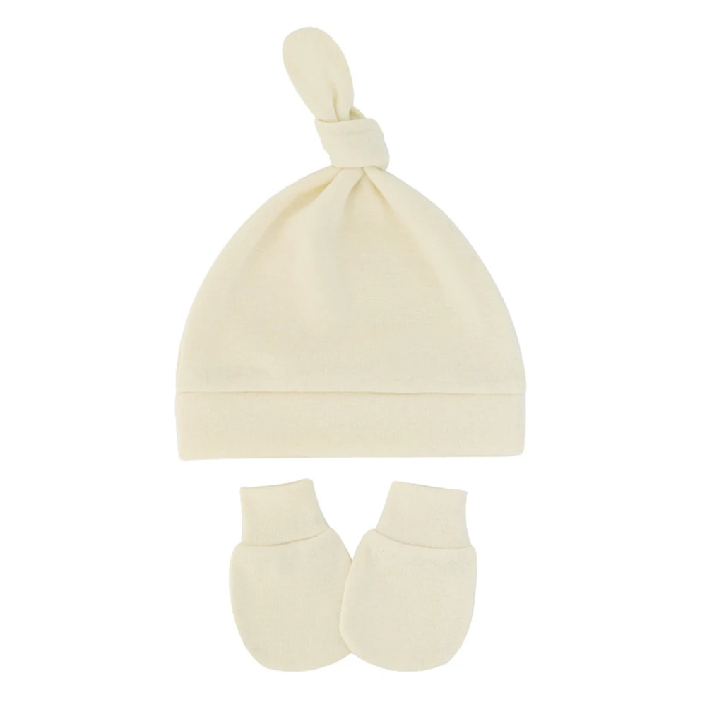 

Baywell Spring Autumn Newborn Baby Cotton Hat and Gloves Set Solid Children Warm Cap Toddler Beanie Boy Girl