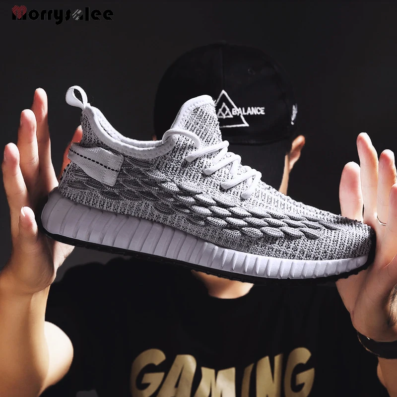 Модные мужские кроссовки сетчатая повседневная обувь на шнуровке легкая