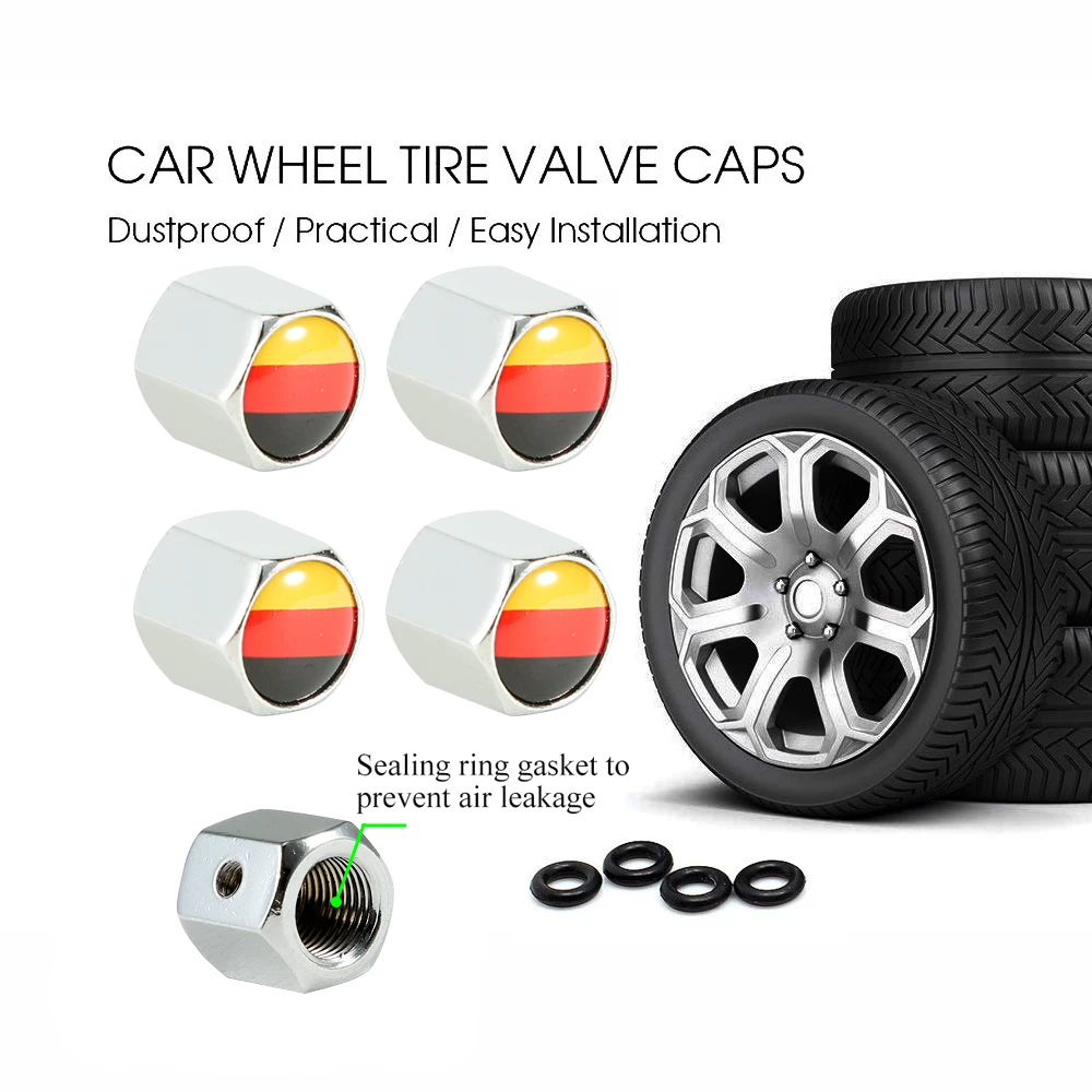 1 комплект Противоугонный колпачок из цинкового сплава с немецким флагом на