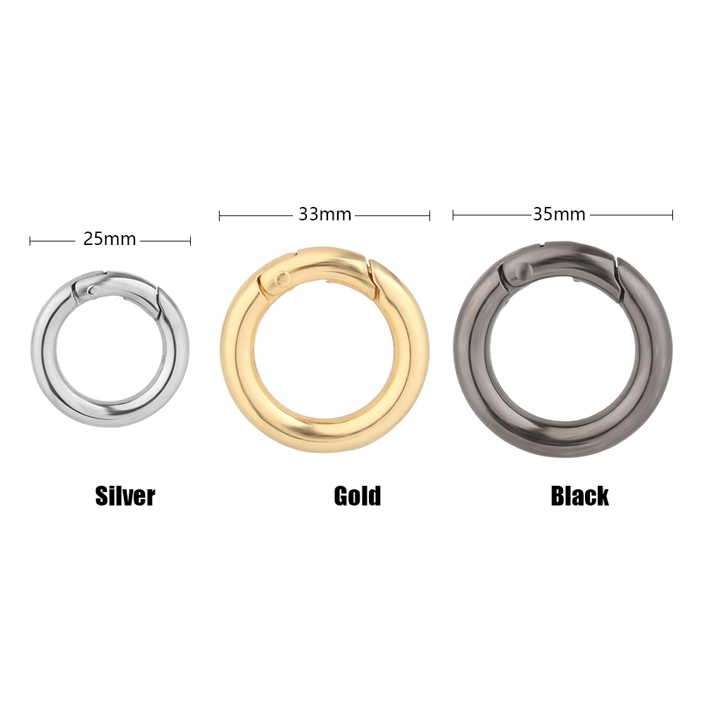 5Pcs Zinc Alloy Plated Gate Spring O-Ring Buckles Clips Carabiner Purses Handbags Round Push Trigger Snap Hooks | Обустройство дома