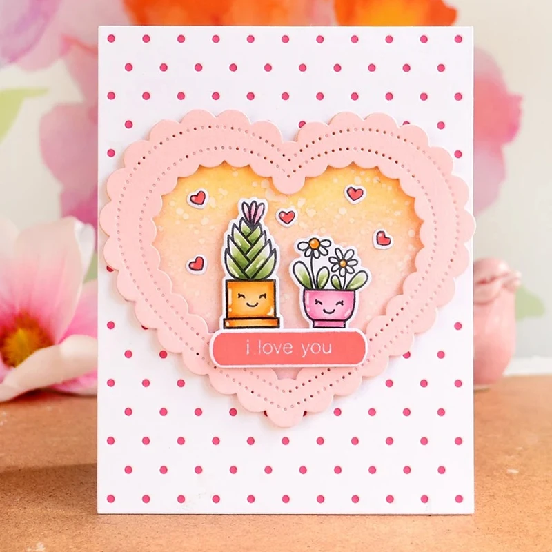 

JC Wavy Edge Love Heart Shape Metal Cutting Dies Frame for Scrapbooking Handmade Card Make Shape Stencil Craft Mold Model Decor