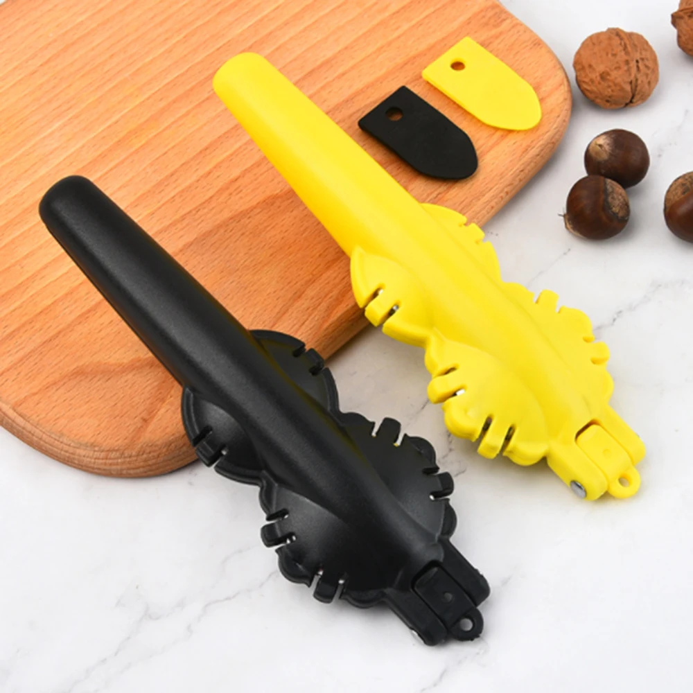 

Chestnut Clip Nut Cracker Pecan Walnut Plier Almonds Opening Device Yellow/Black Kitchen Tools ABS+ 430 Stainless Steel