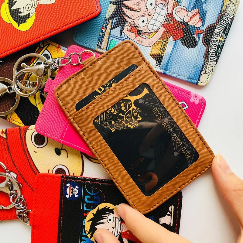 

1PCS One Piece Anime Plush Card Holder PU Cartoon Credit ID Bags Coin Bus Card Wallet Kid Girls Birthday Gifts New