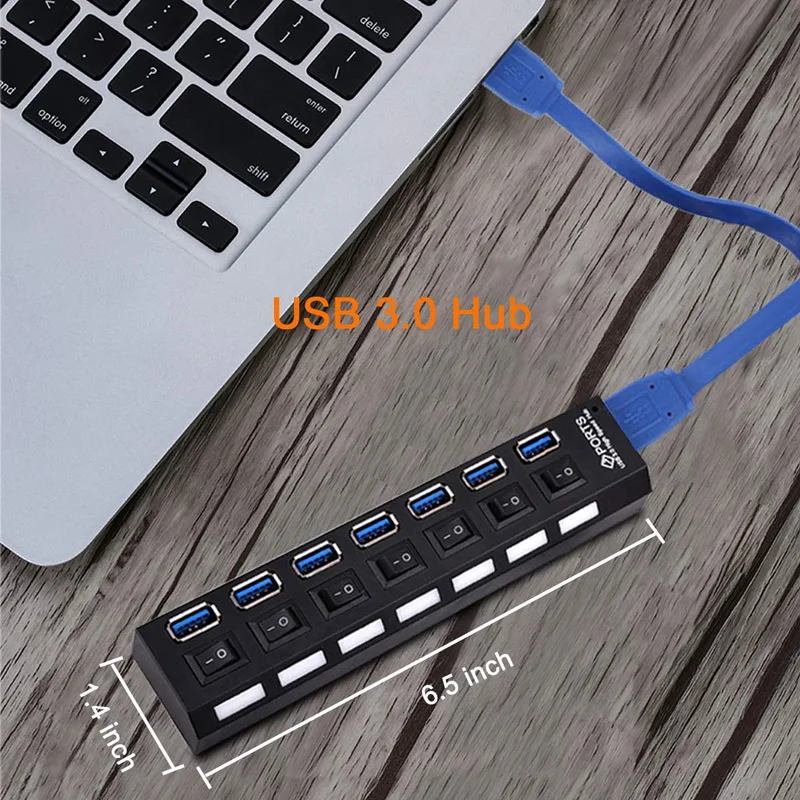 Разветвитель USB 3 0 4 порта USB-разветвитель адаптер питания с индивидуальными
