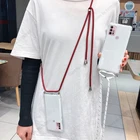 Чехол для Moto G50 G10, противоударный силиконовый прозрачный чехол для телефона с цепочкой и ремешком через плечо для Moto G9 power