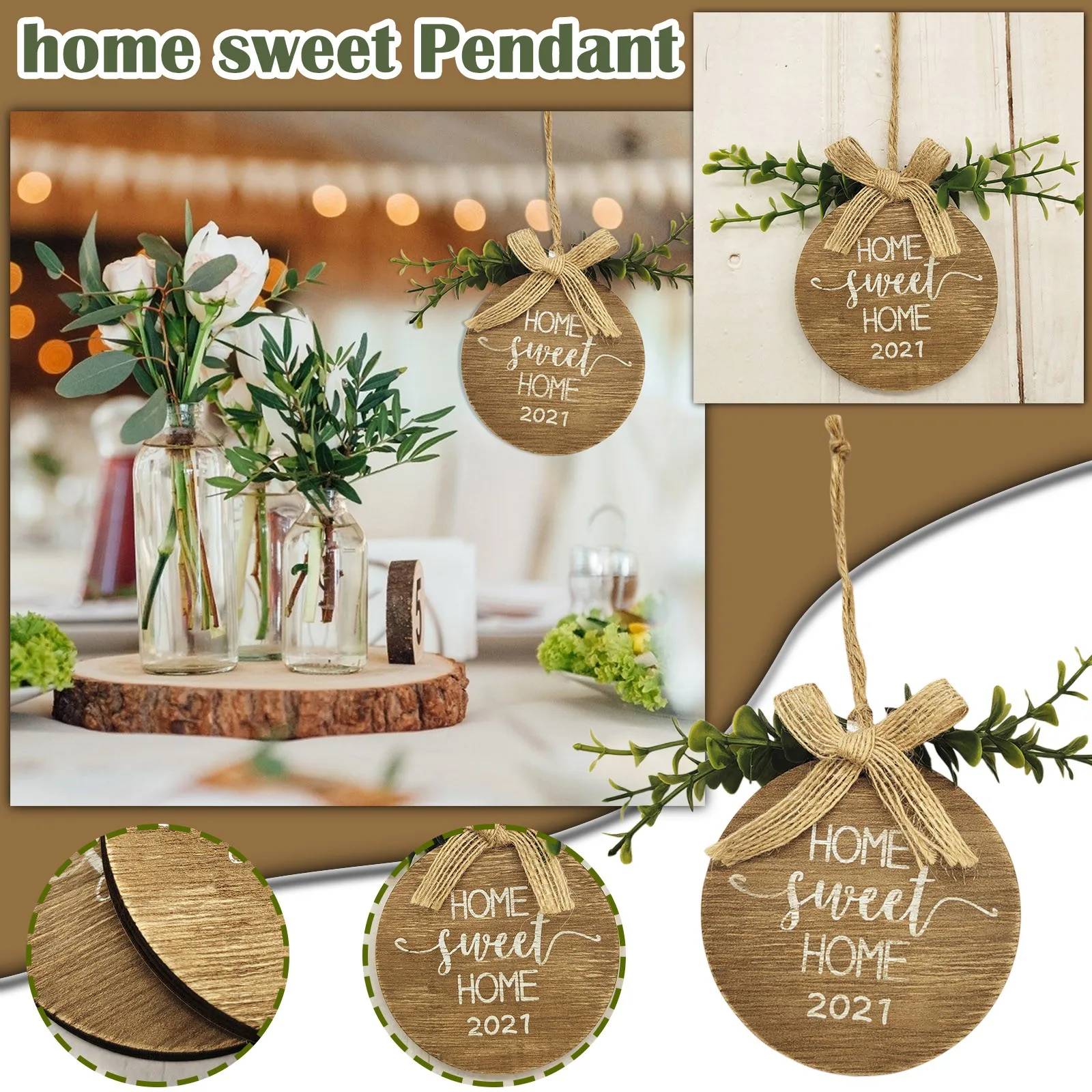 Ddecoration деревянный кулон украшение для праздника аксессуары знак висит Добро