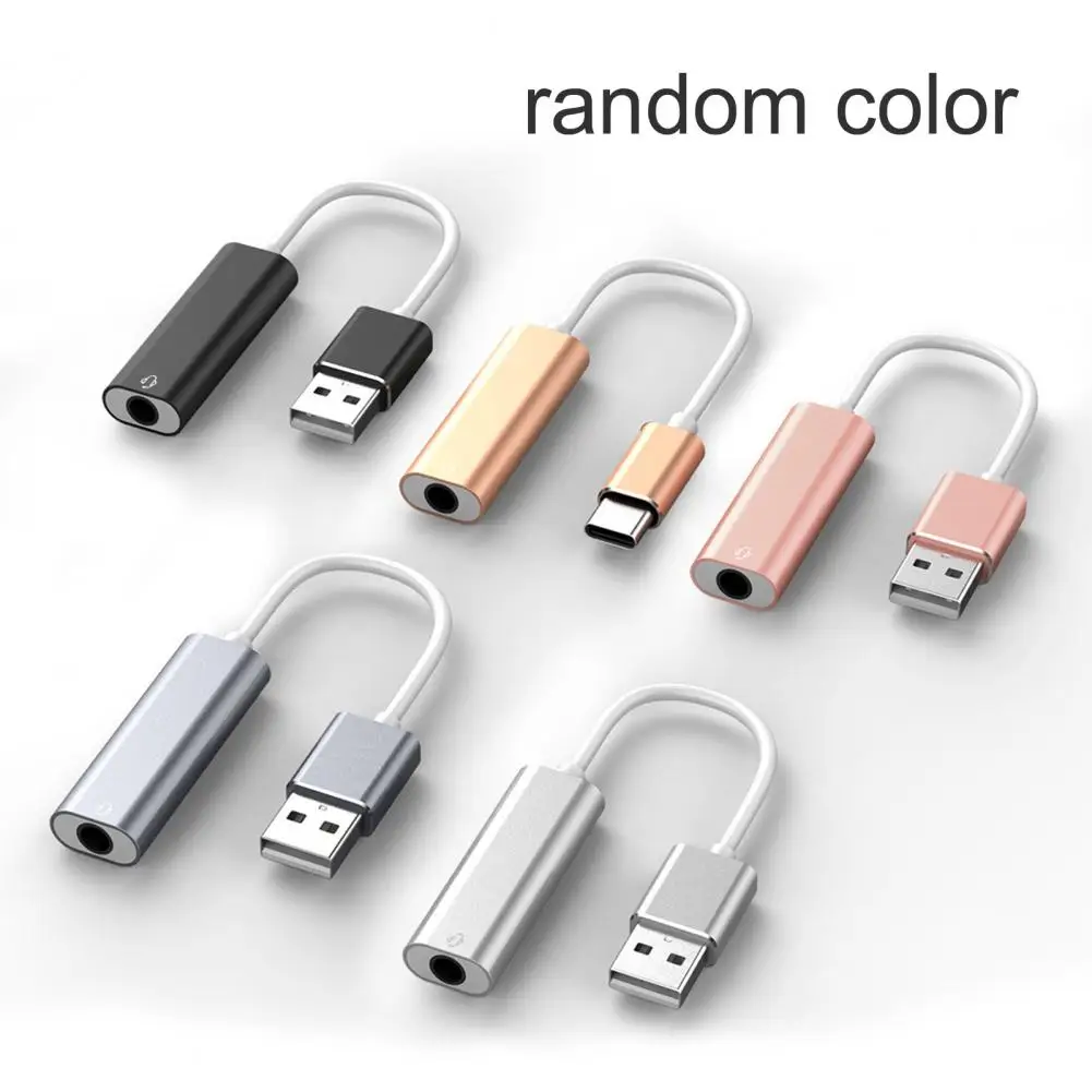 Аудио Звуковая карта 2 в 1 Plug Play Портативный внешний 7 каналов USB C до 3 5 мм разъем
