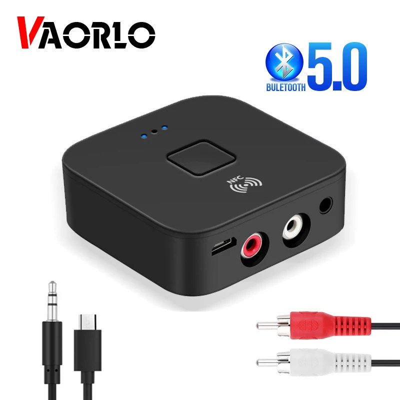 Bluetooth ресивер VAORLO 5 0 умный адаптер NFC для подключения AUX 3 мм RCA Jack стерео аудио