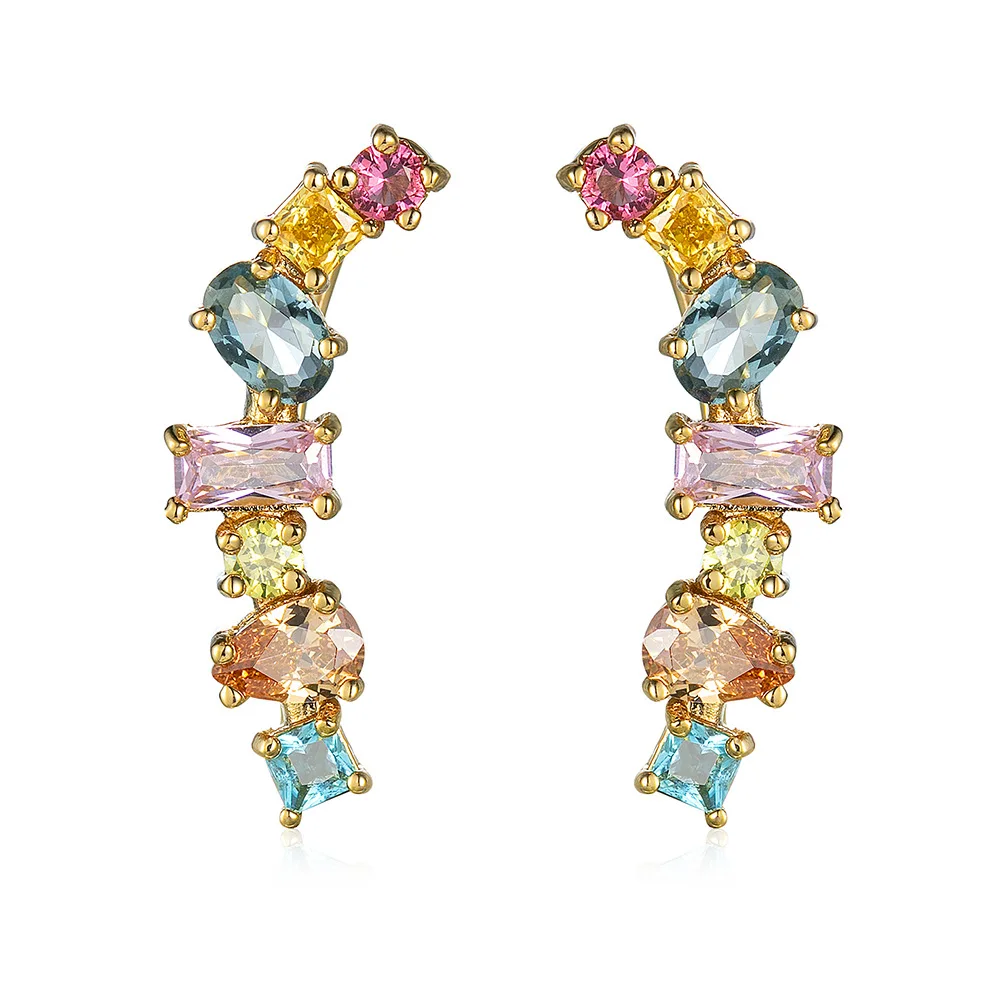 

SIPENGJEL Colored Crystal No Piercing Ear Cuff Earrings For Women Y2K Cartilage Fake Piercing Earrings Wedding Jewelry Gift