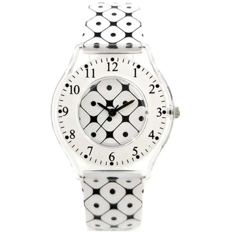 Часы женские Кварцевые водонепроницаемые с силиконовым ремешком и ультратонким