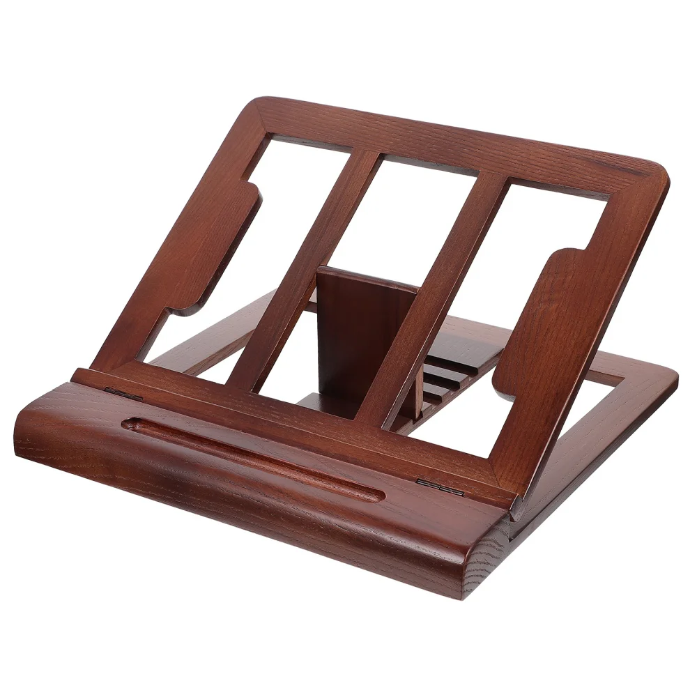 

Wooden Notebook Heightening Rack Heat Dissipation Rack Adjustable Height Bracket (Light Brown)