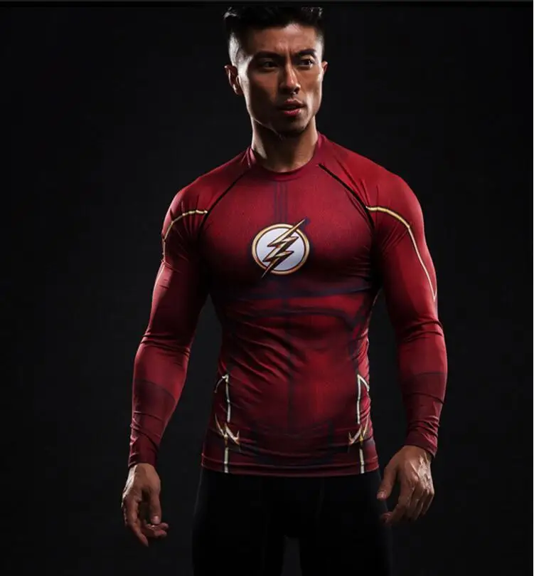 Мужская компрессионная футболка с 3D-принтом реглан длинным рукавом карнавальный