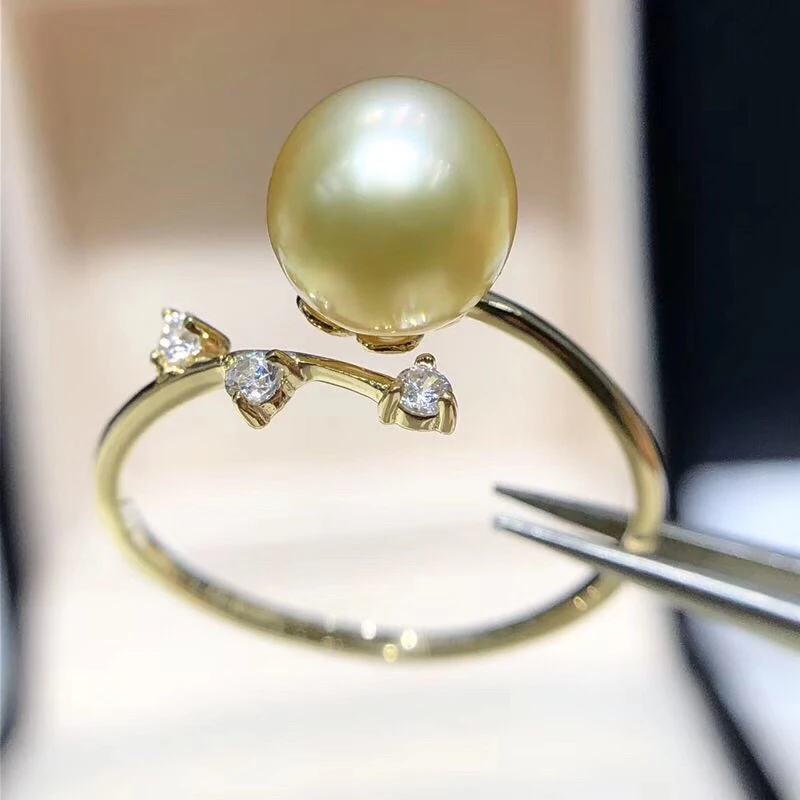 AU750 Оригинальное кольцо из желтого золота 18K набор фурнитуры основа компонент