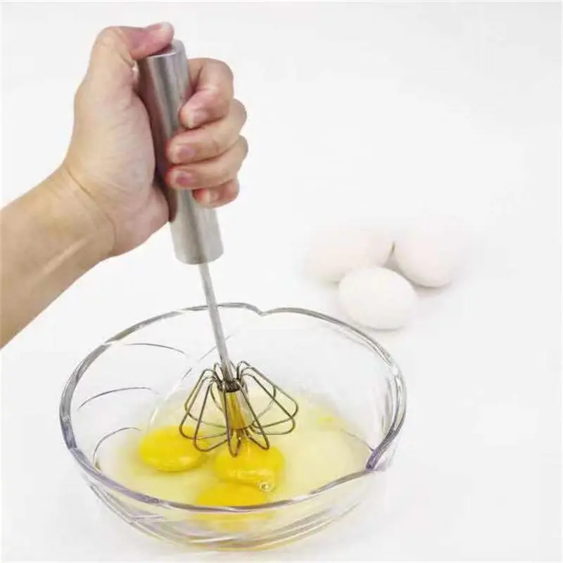 

10/12inch Stainless Steel Mixer Egg Beater Semi-automatic Egg cream sauce Stirring Whisk Hand Blender Kitchen Tools 1PC