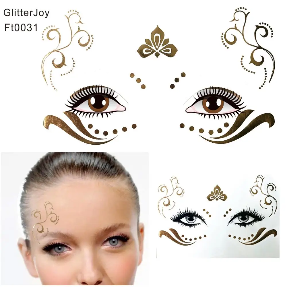 Фольга FT0031 золотой цветочный узор Bindi татуировка для макияжа наклейка тела |