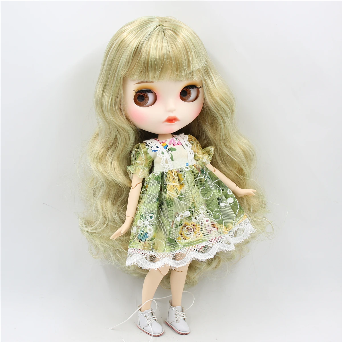 Ледяной DBS Blyth кукла 1/6 bjd совместное тело золотой микс зеленые волосы матовое лицо